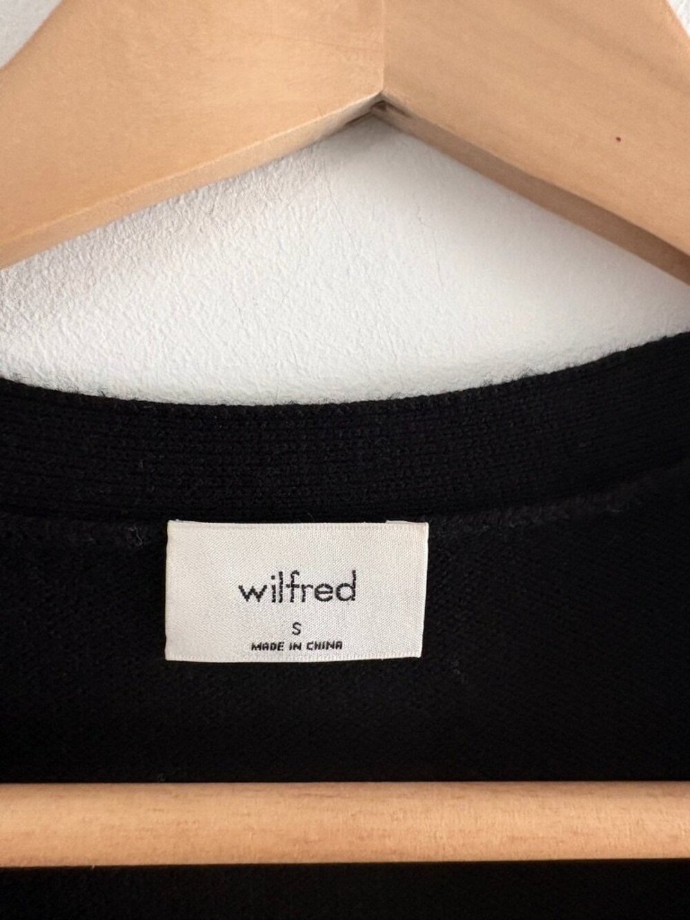 Aritzia Wilfred Utopia Wool Dress Button Cardigan Midi Sweater Black Size Small - Picture 6 of 8